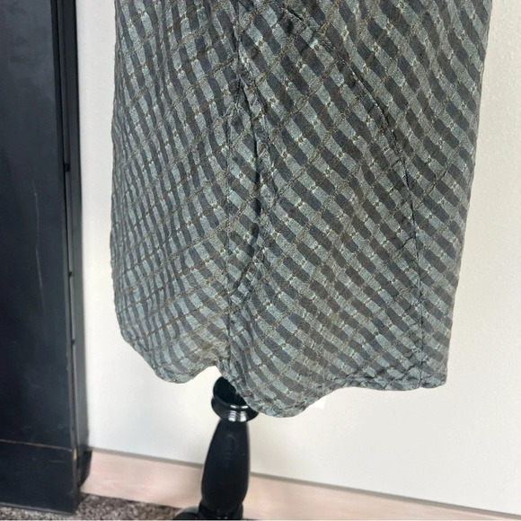 FLAX Linen Printed Tunic Green Casual Minimalist Women’s Large - Picture 5 of 8